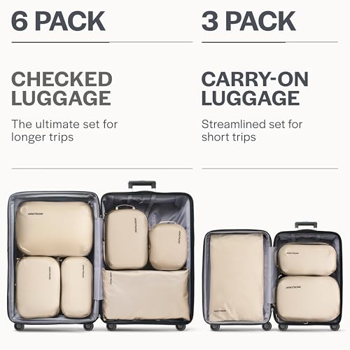 Aerotrunk Ultralight Compression Packing Cubes - Lightweight Travel Organizers for Suitcases and Luggage