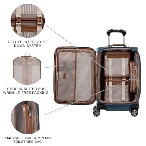 Travelpro Platinum Elite Softside Expandable Checked Luggage, 8 Wheel Spinner Large Suitcase, TSA Lock, Men and Women