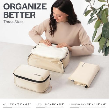 Aerotrunk Ultralight Compression Packing Cubes - Lightweight Travel Organizers for Suitcases and Luggage