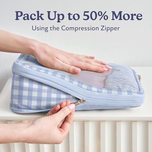 VANDEL Space-Saving Compression Packing Cubes for Women, Men, Compressible Carry On Suit Case Organizer Luggage Packing Cubes for Travel Organizer Bags for Luggage and Backpacks, Suitcase Cube