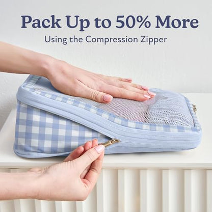 VANDEL Space-Saving Compression Packing Cubes for Women, Men, Compressible Carry On Suit Case Organizer Luggage Packing Cubes for Travel Organizer Bags for Luggage and Backpacks, Suitcase Cube
