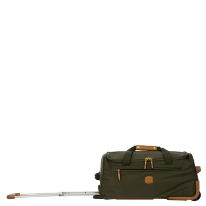 Bric’s X-Bag 21” Rolling Duffel, Water-Resistant Recycled Nylon Carry-On with Silent Wheels & Leather Details