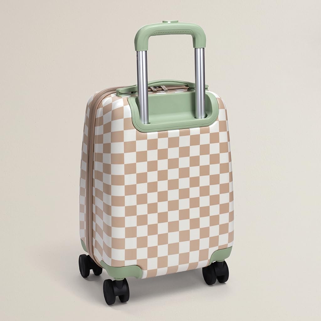 Itzy Ritzy Toddler Suitcase with Adjustable Handle, 360-Degree Spinner Wheels, 2 Interior Compartments and Hard Shell Design