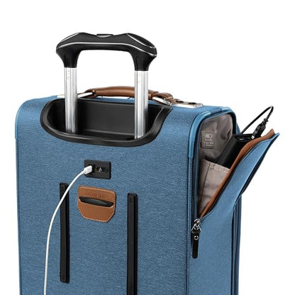 Travelpro Platinum Elite Softside Expandable Checked Luggage, 8 Wheel Spinner Large Suitcase, TSA Lock, Men and Women