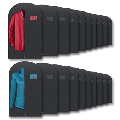 Plixio Garment Bags Suit Bag for Travel and Clothing Storage of Dresses, Dress Shirts, Coats— Includes Zipper and Transparent Window