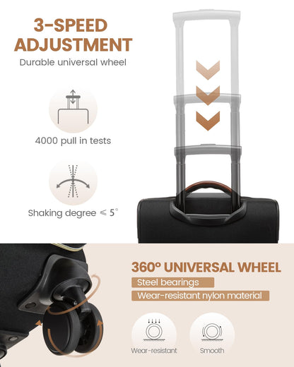 LOVEVOOK Carry on Luggage Lightweight Suitcase with DOUBLE Spinner Wheels and TSA Lock for Women