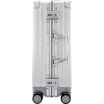 SKYLARK-100 Aluminum Luggage Set 20 & 26-inch, Silver Hard Shell Suitcase Combo with TSA Locks, Spinner Wheels, Lightweight & Scratch-Resistant