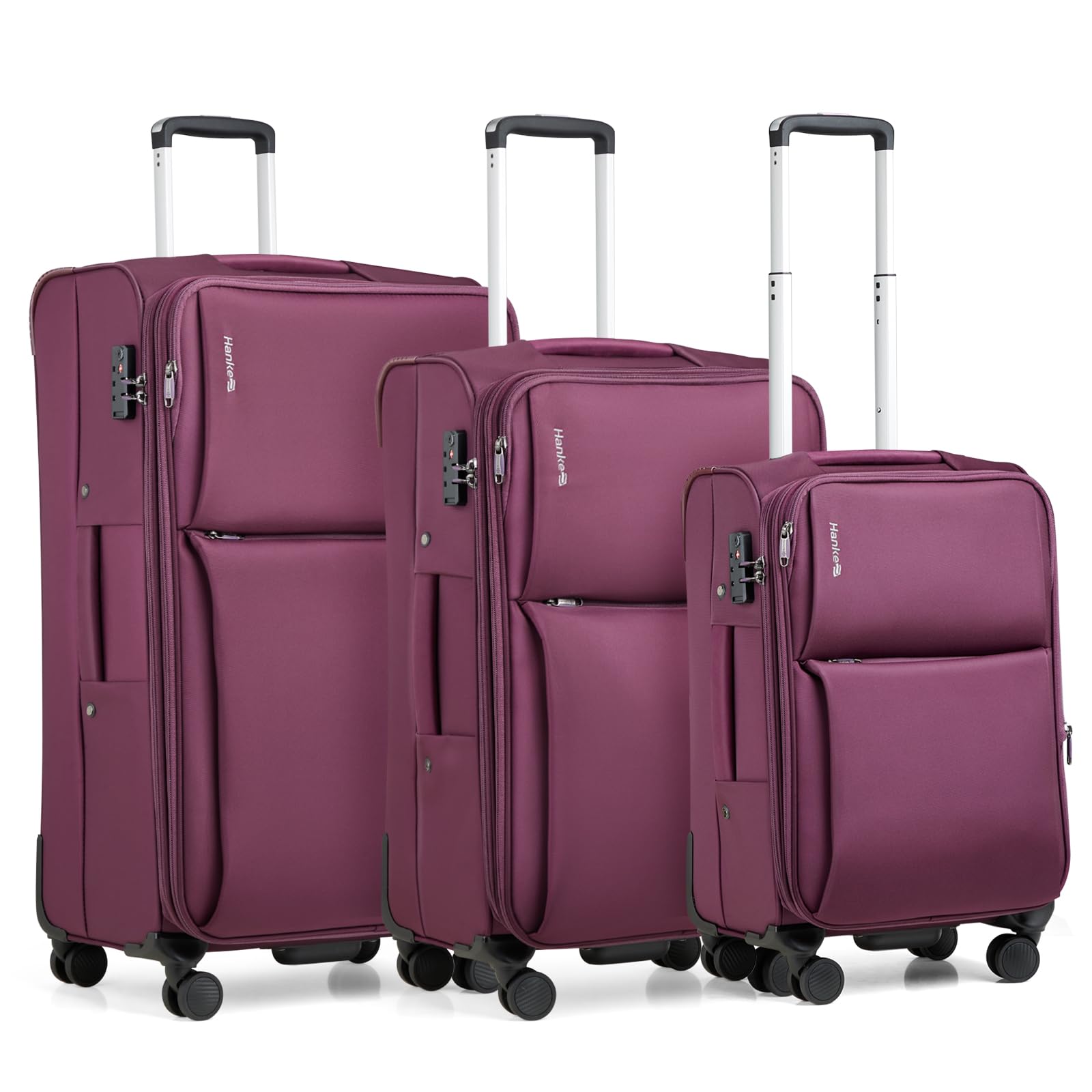 Hanke Softside Expandable Luggage 16/20/24/28 Inch Carry On Luggage for Travel Checked Luggage Suitcases with Wheels TSA Luggage Large Suitcase