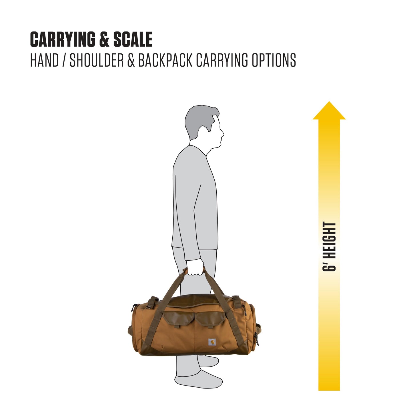 Carhartt Heavy Haul Utility Duffel Bag's, Water-Resistant Packable Bag for Jobsite, Gym, and Travel