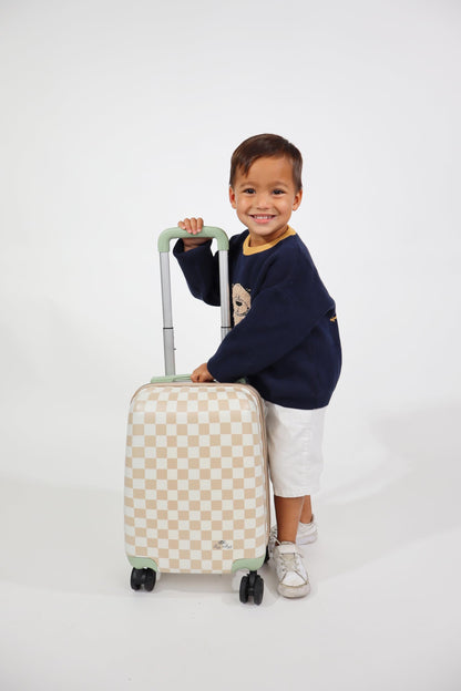 Itzy Ritzy Toddler Suitcase with Adjustable Handle, 360-Degree Spinner Wheels, 2 Interior Compartments and Hard Shell Design