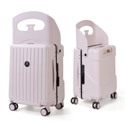 RAINRO & CO Butter Beige 20" Ride-On Carry-On Luggage for Kids & Adults with Built-In Seat, Spinner Wheels, and Secure TSA Lock – Durable Hardside Carry-On