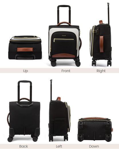 LOVEVOOK Carry on Luggage Lightweight Suitcase with DOUBLE Spinner Wheels and TSA Lock for Women