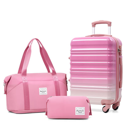 LONG VACATION Luggage Set 4 Piece Luggage Set ABS hardshell TSA Lock Spinner Wheels Luggage Carry on Suitcase
