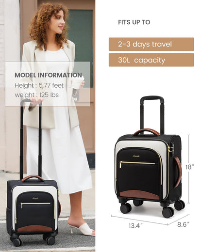 LOVEVOOK Carry on Luggage Lightweight Suitcase with DOUBLE Spinner Wheels and TSA Lock for Women