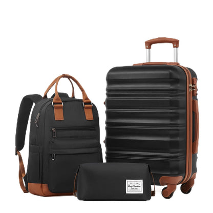 LONG VACATION Luggage Set 4 Piece Luggage Set ABS hardshell TSA Lock Spinner Wheels Luggage Carry on Suitcase