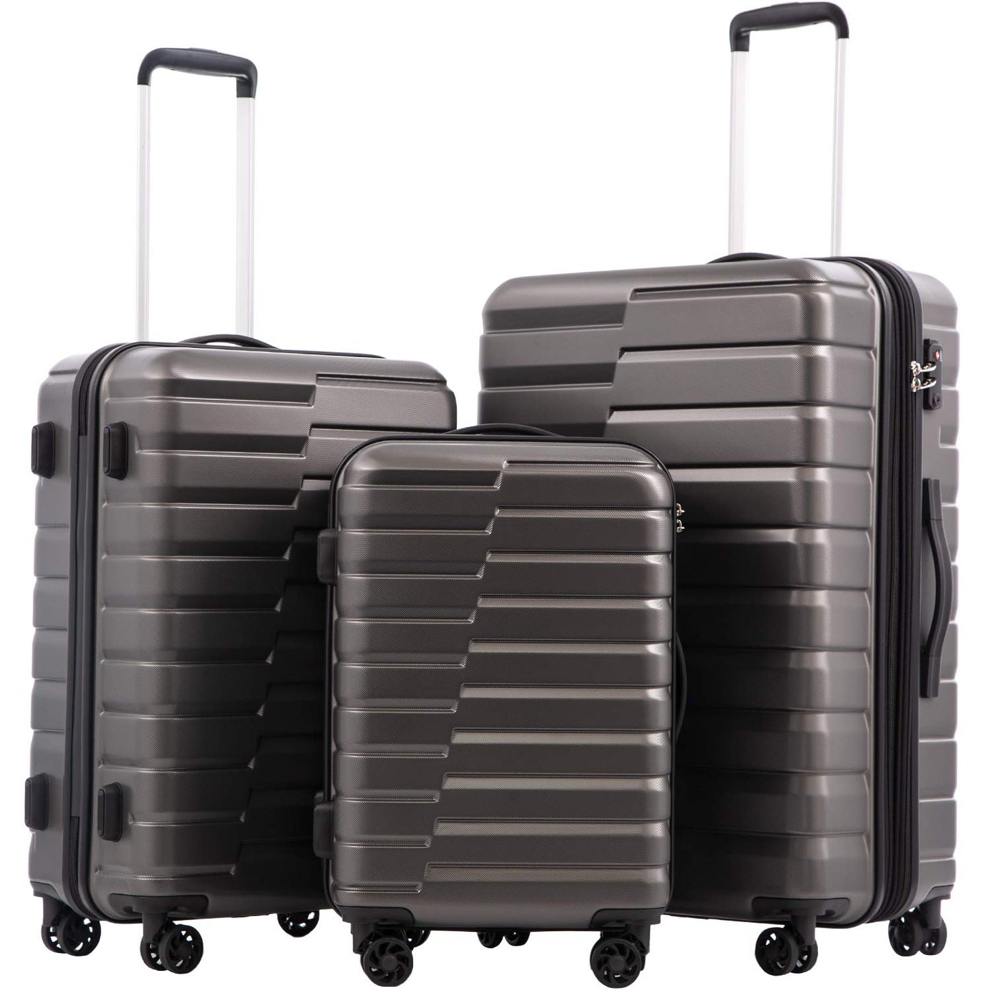 Coolife Luggage Suitcase Luggage set PC ABS TSA Lock Spinner Carry on 3 Piece Sets