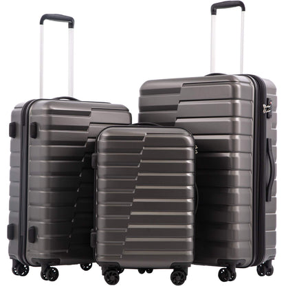 Coolife Luggage Suitcase Luggage set PC ABS TSA Lock Spinner Carry on 3 Piece Sets