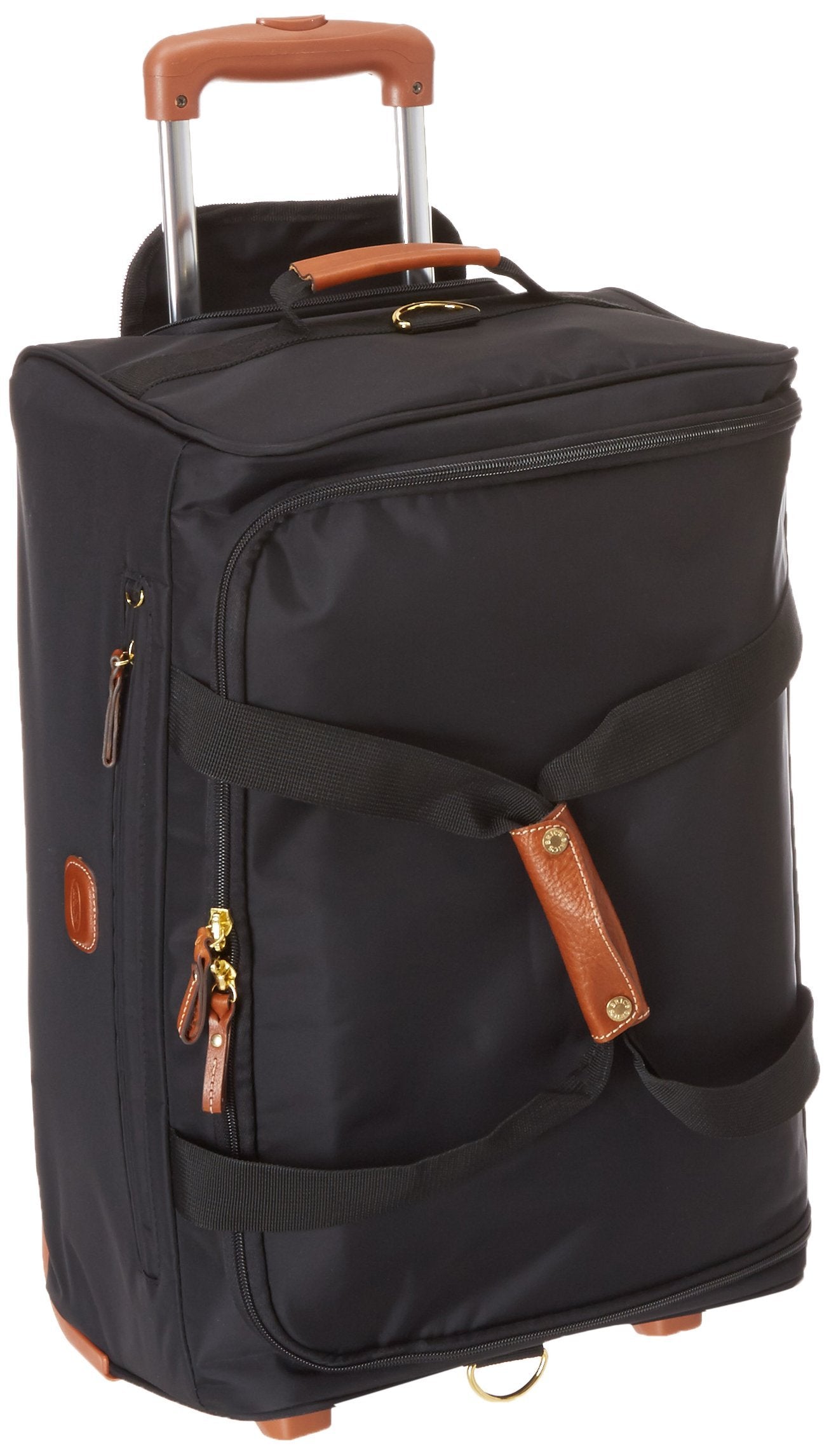 Bric’s X-Bag 21” Rolling Duffel, Water-Resistant Recycled Nylon Carry-On with Silent Wheels & Leather Details