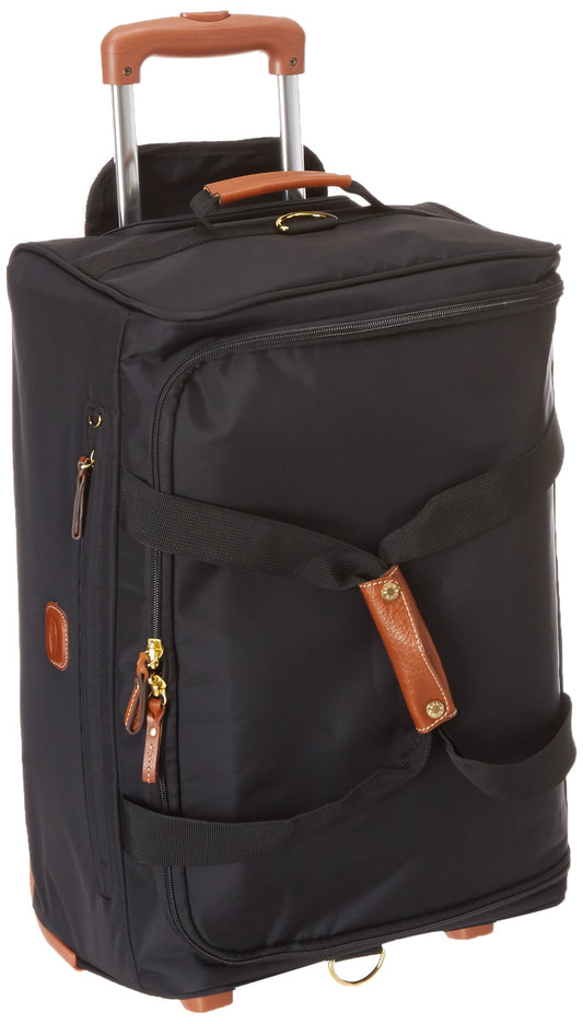 Bric’s X-Bag 21” Rolling Duffel, Water-Resistant Recycled Nylon Carry-On with Silent Wheels & Leather Details