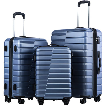 Coolife Luggage Suitcase Luggage set PC ABS TSA Lock Spinner Carry on 3 Piece Sets