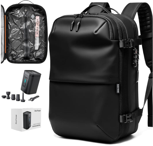 BlackVoyage Vortex Vacuum Seal Travel Backpack 60L Expandable Air Compression System Water Resistant TSA Lock Carry-On