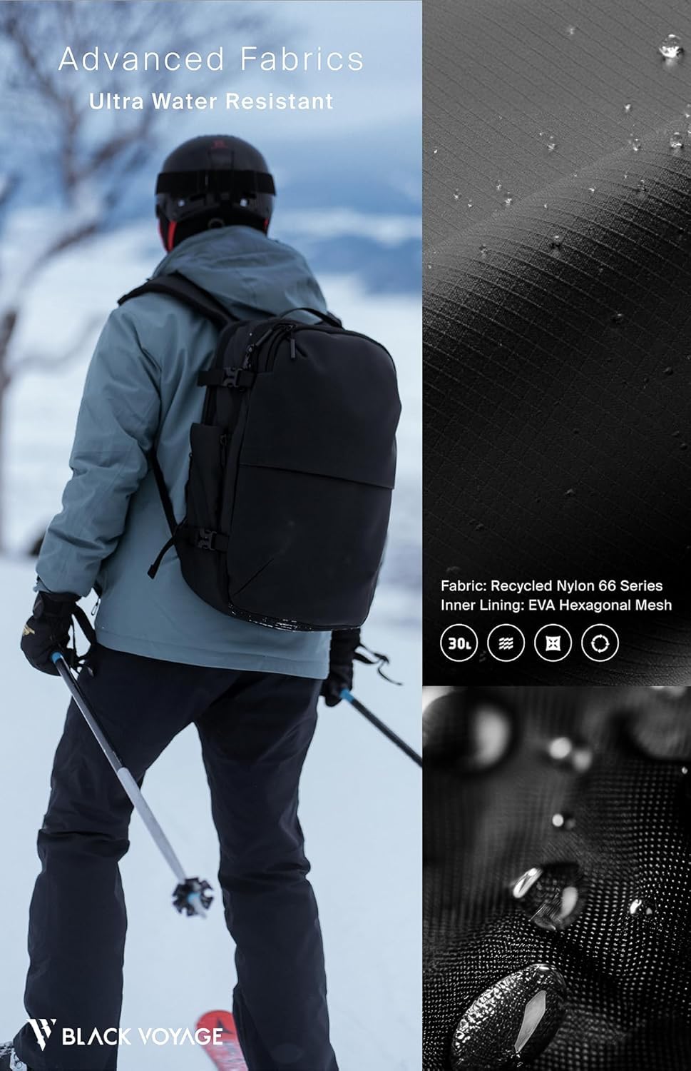 BlackVoyage Vortex Vacuum Seal Travel Backpack 60L Expandable Air Compression System Water Resistant TSA Lock Carry-On