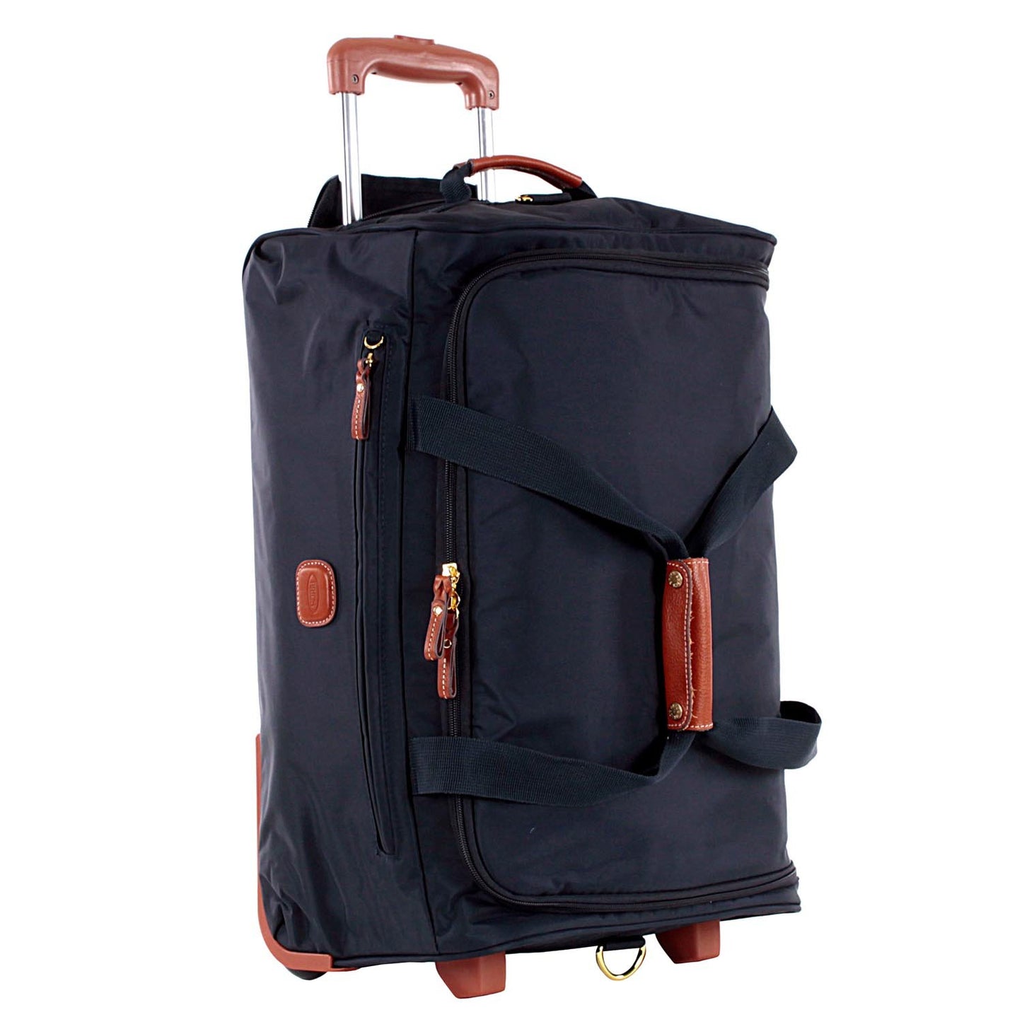 Bric’s X-Bag 21” Rolling Duffel, Water-Resistant Recycled Nylon Carry-On with Silent Wheels & Leather Details
