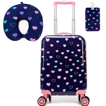 Esteemly Kid's Luggage Set 2 Piece Suitcase Set 16" Hardside Luggage with Spinner Wheels Kids Carry on Suitcase