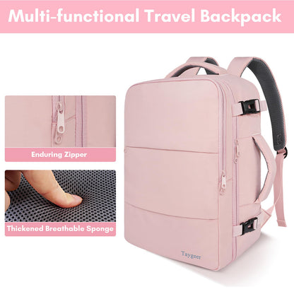 Taygeer Travel Backpack for Women Men, TSA Approved Carry On Backpack with USB Charging Port & Shoe Pouch