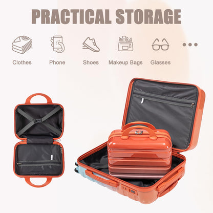 2 pcs/set PC Spinner Wheel Luggage with Gradient Color and Combination Lock