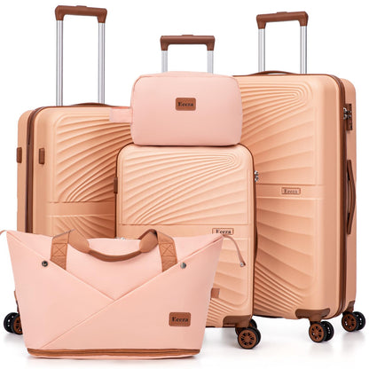 Eeeza Luggage Sets 5 Piece, Suitcases with Wheels, ABS Hard Case Luggage with TSA Lock Spinner Wheels, Carry On Luggage Set (20/24/28 inch)