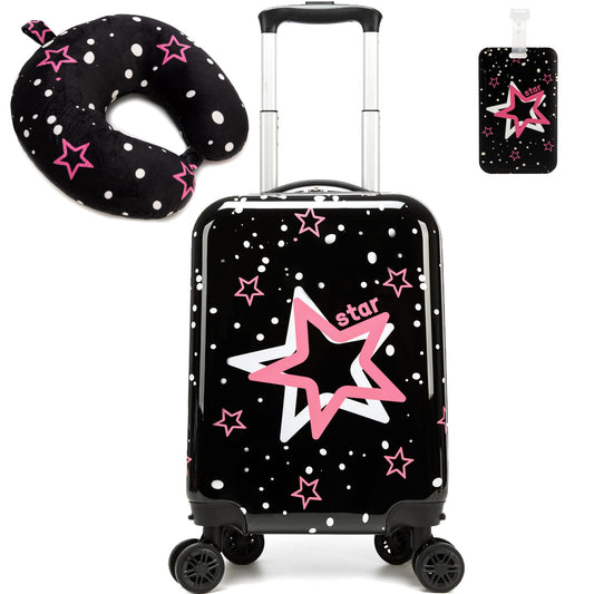 Esteemly Kid's Luggage Set 2 Piece Suitcase Set 16" Hardside Luggage with Spinner Wheels Kids Carry on Suitcase