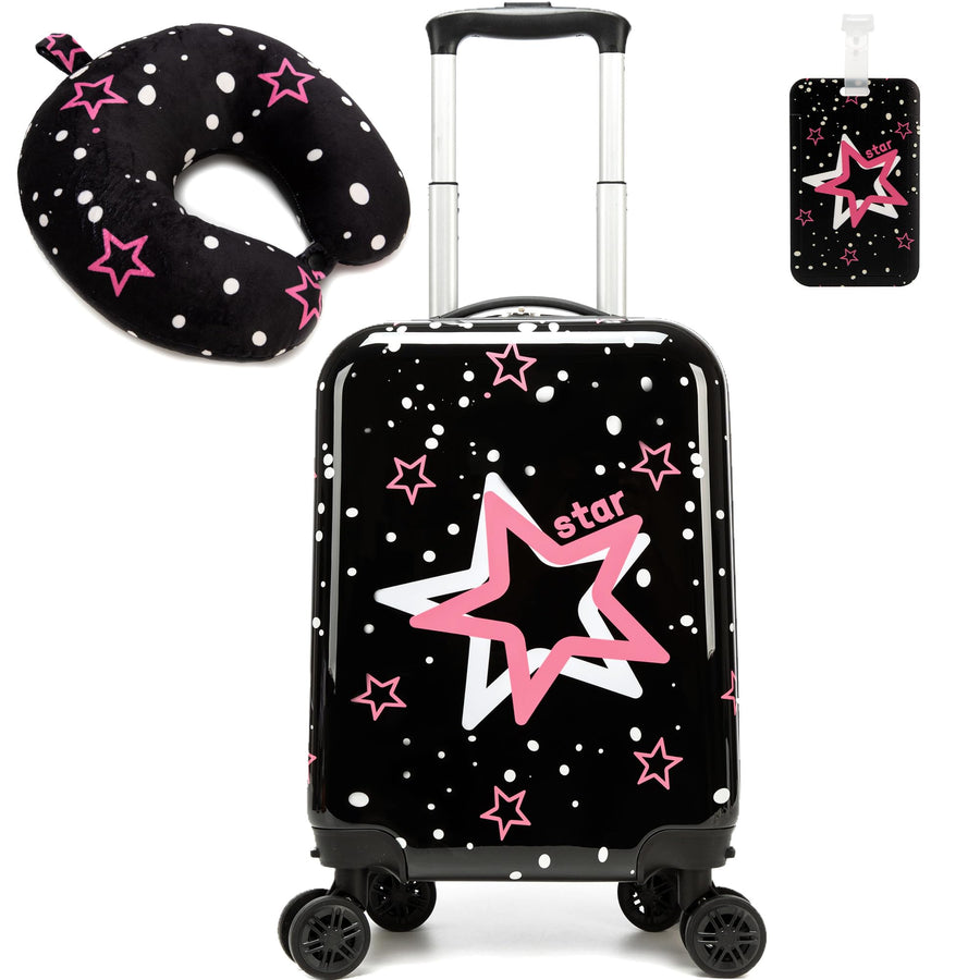 Esteemly Kid's Luggage Set 2 Piece Suitcase Set 16" Hardside Luggage with Spinner Wheels Kids Carry on Suitcase
