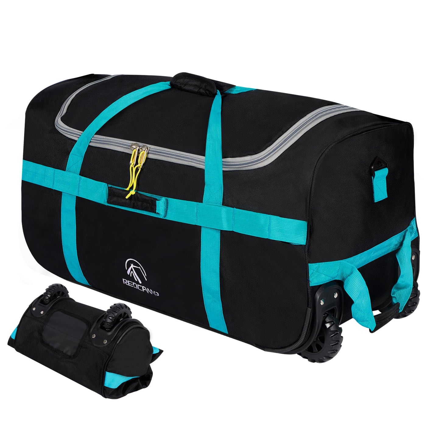 REDCAMP 85L/120L/140L Foldable Duffle Bag with Wheels, Large Travel Duffel Bag