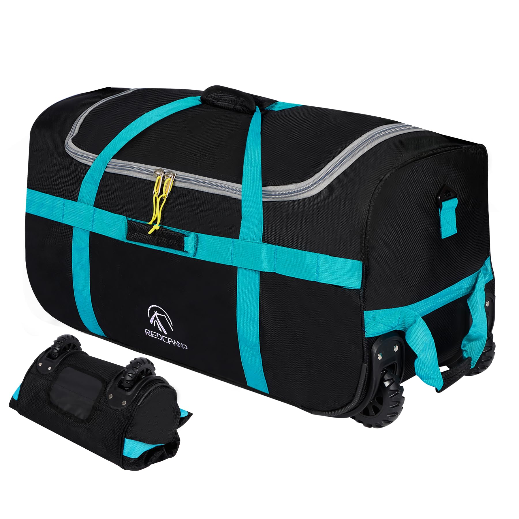 REDCAMP 85L/120L/140L Foldable Duffle Bag with Wheels, Large Travel Duffel Bag