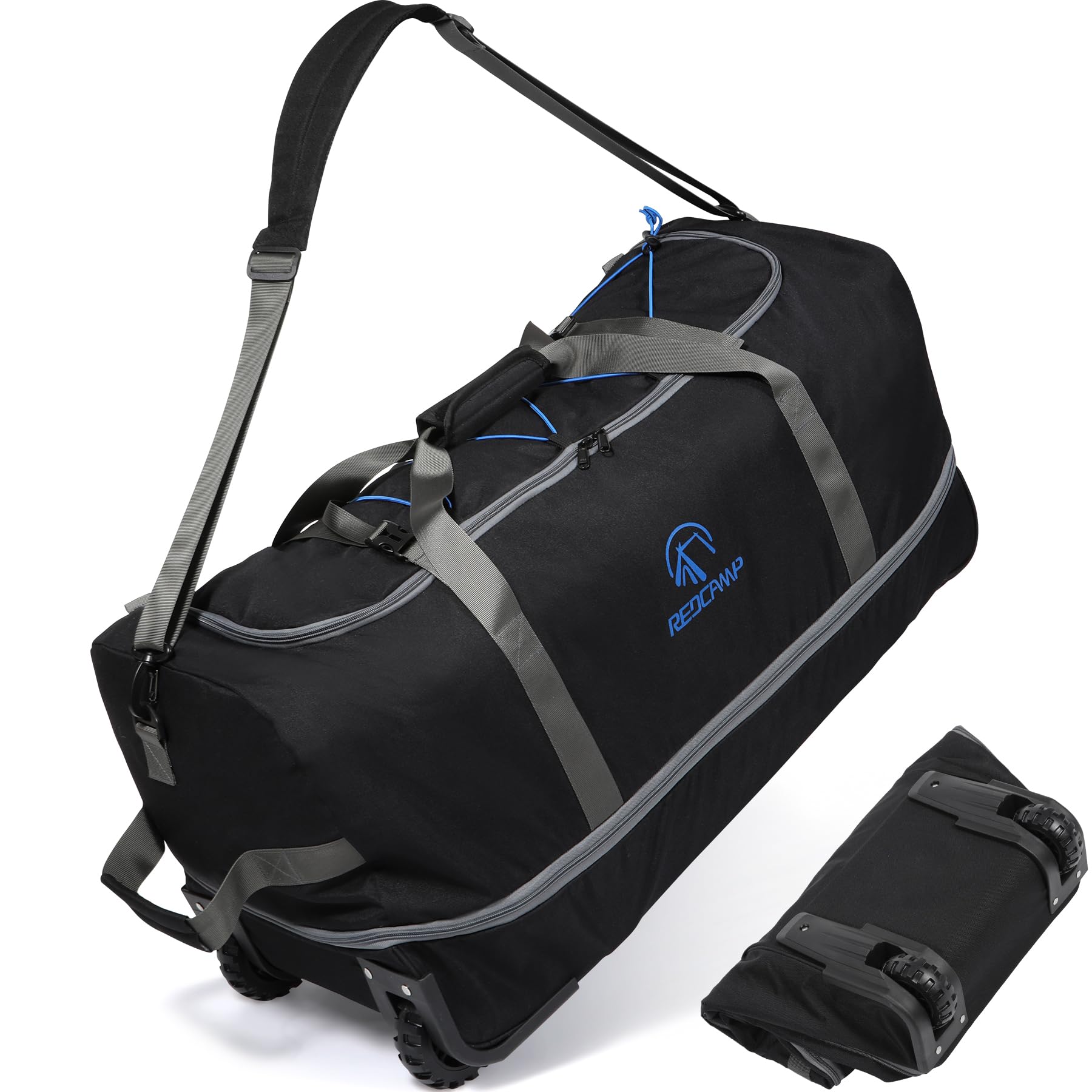 REDCAMP 85L/120L/140L Foldable Duffle Bag with Wheels, Large Travel Duffel Bag