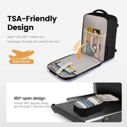 LOVEVOOK 40L Travel Backpack for Men,Airline Approved Carry On Bag with 3 Packing Cubes,TSA Friendly Personal Item Backpack