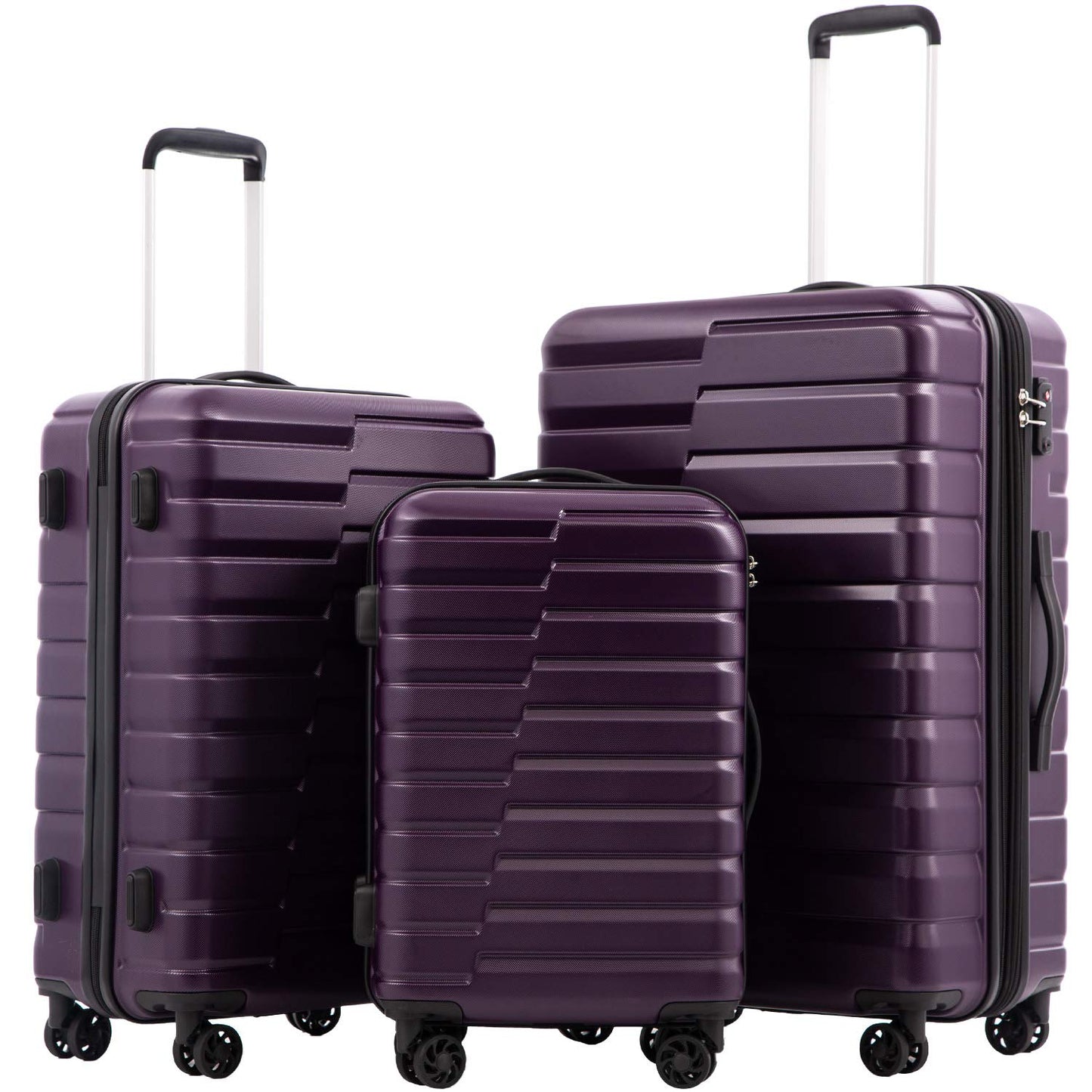 Coolife Luggage Suitcase Luggage set PC ABS TSA Lock Spinner Carry on 3 Piece Sets
