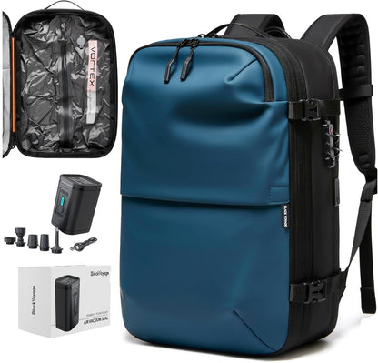 BlackVoyage Vortex Vacuum Seal Travel Backpack 60L Expandable Air Compression System Water Resistant TSA Lock Carry-On