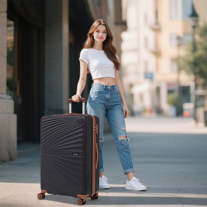 Eeeza Luggage Sets 5 Piece, Suitcases with Wheels, ABS Hard Case Luggage with TSA Lock Spinner Wheels, Carry On Luggage Set (20/24/28 inch)