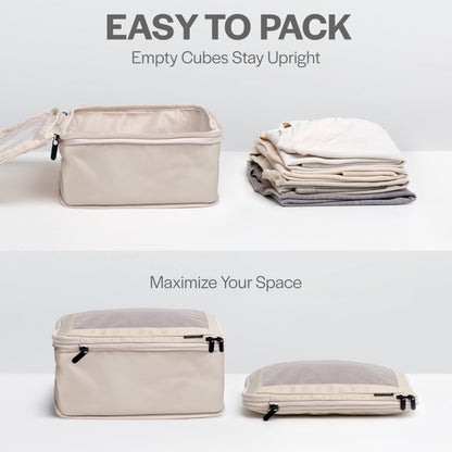 Aerotrunk Compression Packing Cubes for Travel - Luggage Organizer Bags - Double Zipper Packing Cubes for Suitcases