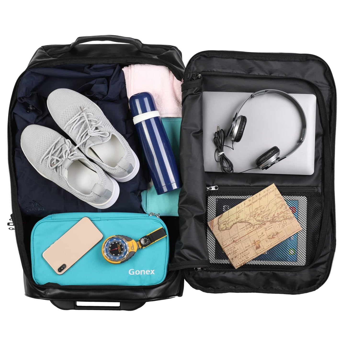 Gonex Rolling Duffle Bag with Wheels, 30L 70L 100L Water Repellent Wheeled Travel Duffel Luggage with Rollers