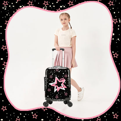 Esteemly Kid's Luggage Set 2 Piece Suitcase Set 16" Hardside Luggage with Spinner Wheels Kids Carry on Suitcase
