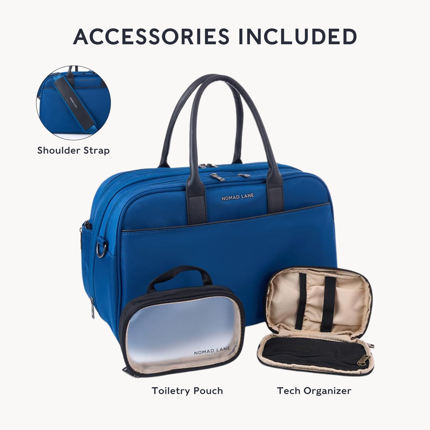 Nomad Lane The Bento Bag Carry-On Luggage Duffel Bag, Durable & Lightweight Suitcase. Personal Item Weekender Overnight Travel Bag for Men & Women