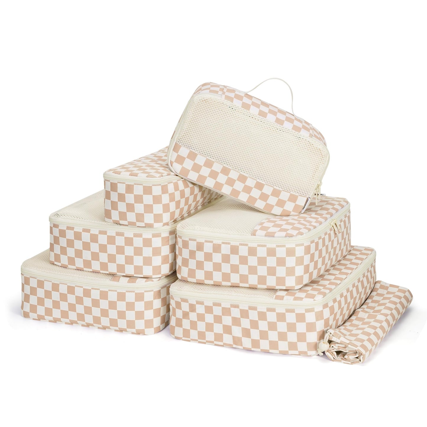 Narwey 7 Set Packing Cubes for Travel Carry on Suitcase Luggage Organizer Bags for Kids Women Men, Durable Packing Organizers Bag, Travel Essentials Accessories