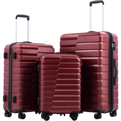Coolife Luggage Suitcase Luggage set PC ABS TSA Lock Spinner Carry on 3 Piece Sets