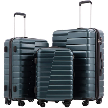 Coolife Luggage Suitcase Luggage set PC ABS TSA Lock Spinner Carry on 3 Piece Sets