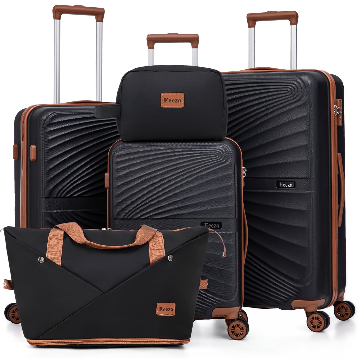 Eeeza Luggage Sets 5 Piece, Suitcases with Wheels, ABS Hard Case Luggage with TSA Lock Spinner Wheels, Carry On Luggage Set (20/24/28 inch)