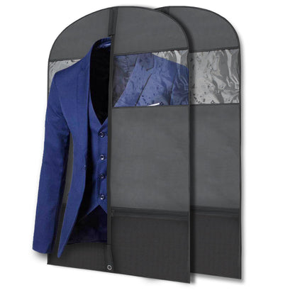 Plixio Garment Bags Suit Bag for Travel and Clothing Storage of Dresses, Dress Shirts, Coats— Includes Zipper and Transparent Window