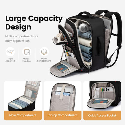 LOVEVOOK 40L Travel Backpack for Men,Airline Approved Carry On Bag with 3 Packing Cubes,TSA Friendly Personal Item Backpack